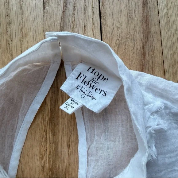 Anthropogie for Flowers by Tracy Reese White Ruffle Blouse Romantic Feminine Top - Picture 3 of 7